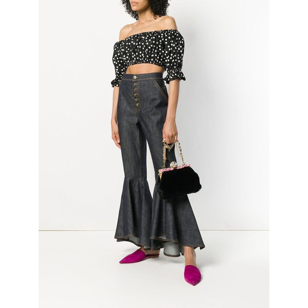 Dolce & Gabbana Velvet Floral Crystal Embellished Rose Clutch Purse RRP $3980